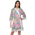 thumbnail image 1 of Moomaya Printed Cotton&nbsp;Robe&nbsp;Women Lightweight Kimono&nbsp;Sleeve Summer Bathrobe, 1 of 6