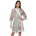 thumbnail image 1 of Moomaya Printed Cotton&nbsp;Robe&nbsp;Women Lightweight Kimono&nbsp;Sleeve Summer Bathrobe, 1 of 6