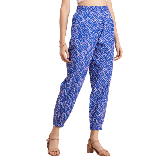 Moomaya Printed Elastic Waist Boho Pajama Pants, Cotton Yoga Pants With Pockets