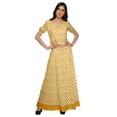 thumbnail image 1 of Moomaya Printed Ethnic Wear Long Skirt And Cold Shoulder Crop Top Set For Girls, 1 of 6
