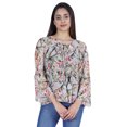 thumbnail image 1 of Moomaya Printed Flared Full Sleeve Tops For Women Summer Casual Short Kurta-ZL, 1 of 9