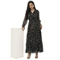 thumbnail image 1 of Moomaya Printed Flared Maxi Dress For Women, V-Neck Long Sleeve, Maxi Dress, 1 of 8