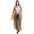 thumbnail image 1 of Moomaya Printed Georgette Beach Clothes For Women Long Shrug Cover Up Cardigan, 1 of 5