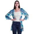 thumbnail image 1 of Moomaya Printed Georgette Shrug Ruffled Back Drop Hem Beach Cover Up For Women, 1 of 5