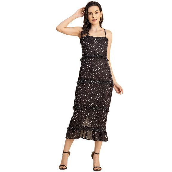 Moomaya Printed Georgette Sleeveless Bodycon Dress - Elegant Evening Dress