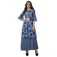 thumbnail image 1 of Moomaya Printed High Low Crop Top Kurti Palazzo Set Ethnic Indian Clothing Set For Womens, 1 of 9