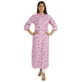 thumbnail image 1 of Moomaya Printed Indian Ethnic&nbsp;Kurti&nbsp;For Women Mandarin Collar Long Straight Kurta With Pockets, 1 of 8