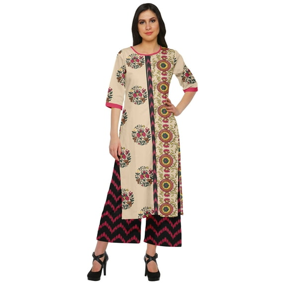 Moomaya Printed Indian Palazzo Set Viscose Santoon Women Ethnic Wear Plus Size