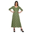 thumbnail image 1 of Moomaya Printed Indian Top Long&nbsp;Kurti&nbsp;Dress 3/4 Sleeve Tunic Dresses For Women, 1 of 5
