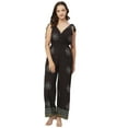 thumbnail image 1 of Moomaya Printed Jumpsuit For Women, Sleeveless Tie-Up V-Neck Loose Romper, 1 of 8