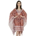 thumbnail image 1 of Moomaya Printed Kaftan For Womens Short Loose Kimono Beach Evening Loungewear Dress, 1 of 7
