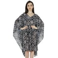 thumbnail image 1 of Moomaya Printed Kaftan For Womens Short Loose Kimono Beach Evening Loungewear Dress, 1 of 7