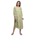 thumbnail image 1 of Moomaya Printed Knee Length Cotton Lace Border 3/4th Sleeve Night Gown For Women, 1 of 6