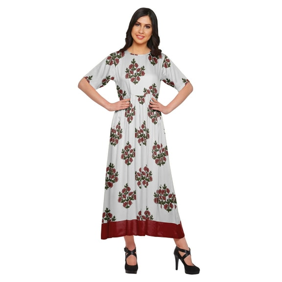 Moomaya Printed Kurta Dress Summer Wear Ladies Kurti Long Tunic Tops For Women