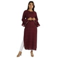 thumbnail image 1 of Moomaya Printed Kurta&nbsp;Kurti&nbsp;Bell&nbsp;Sleeve Designer Indian Long Tunic For Women, 1 of 6