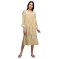 thumbnail image 1 of Moomaya Printed Lace Neckline Nursing Sleepwear Cotton Button Placket Nightdress, 1 of 6