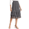 thumbnail image 1 of Moomaya Printed Layered Skirt For Women, Elastic Waist, Tiered Chiffon Midi Skirt, 1 of 8