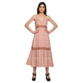 thumbnail image 1 of Moomaya Printed Long Maxi Dress For Women Sleeveless V-Neck Casual Flair Kurta, 1 of 6
