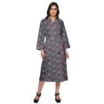 thumbnail image 1 of Moomaya Printed Long Robe With Pockets Cotton Bride Getting Ready Dress, 1 of 6