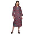 thumbnail image 1 of Moomaya Printed Long Robe With Pockets Cotton Bride Getting Ready Dress, 1 of 6