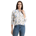 thumbnail image 1 of Moomaya Printed Mandarin Collar Rayon Tops For Women, Elbow Sleeve Casual Tunic Top, 1 of 9