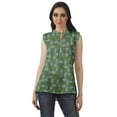 thumbnail image 1 of Moomaya Printed Mandarin Collar Tunic Sleeveless Casual Tank Top Summer Wear, 1 of 6
