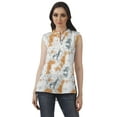 thumbnail image 1 of Moomaya Printed Mandarin Collar Tunic Sleeveless Casual Tank Top Summer Wear, 1 of 6