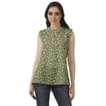 thumbnail image 1 of Moomaya Printed Mandarin Collar Tunic Sleeveless Casual Tank Top Summer Wear, 1 of 6