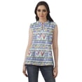 thumbnail image 1 of Moomaya Printed Mandarin Collar Tunic Sleeveless Casual Tank Top Summer Wear, 1 of 6