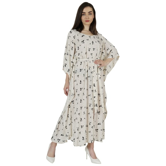 Moomaya Printed MaxiDress KaftanFor Women Nightgown Bikini Cover Up Plus Size Caftan