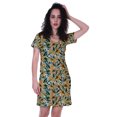 thumbnail image 1 of Moomaya Printed MidiDressFor Women Short Sleeves Above Knee-Length Summer Casual Dresses, 1 of 5