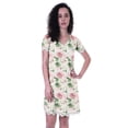 thumbnail image 1 of Moomaya Printed Nightwear Dress For WomenS Short Sleeve V-Neck Sleepwear Nightgown Dress, 1 of 5