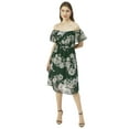 thumbnail image 1 of Moomaya Printed Off-Shoulder Poly Georgette Midi Dress Cinched Long Dress, 1 of 8