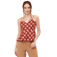 thumbnail image 1 of Moomaya Printed Peplum Tops For Women, Noodle Strap Blouse Top W/ Styles Back, 1 of 9