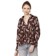 thumbnail image 1 of Moomaya Printed Pleated Tops For Women, Long Sleeves Summer Top, Designer Collar Shirt, 1 of 8