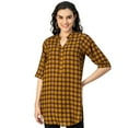 thumbnail image 1 of Moomaya Printed Rayon 3/4 Sleeve Mandarin Collar Top - Regular Fit Stylish Top, 1 of 9