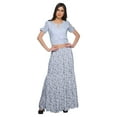 thumbnail image 1 of Moomaya Printed Rayon Cold Shoulder Crop Top And Skirt Ethnic Set For Women, 1 of 6