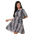 thumbnail image 1 of Moomaya Printed Rayon Dress, Flutter Sleeves Embroidered Casual Summer Dress, 1 of 8