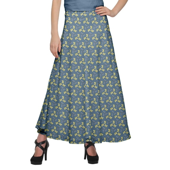 Moomaya Printed Rayon Skirt Wrap Style Plus Size Skirt Summer Wear Clothing