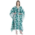 thumbnail image 1 of Moomaya Printed Rayon Turkish Maxi Kaftan For Women Beachwear Bikini Cover Up Resort Dress, 1 of 7
