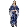 thumbnail image 1 of Moomaya Printed Rayon Turkish Maxi Kaftan For Women Beachwear Bikini Cover Up Resort Dress, 1 of 7