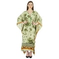 thumbnail image 1 of Moomaya Printed Rayon Turkish Maxi Kaftan For Women Beachwear Bikini Cover Up Resort Dress, 1 of 7