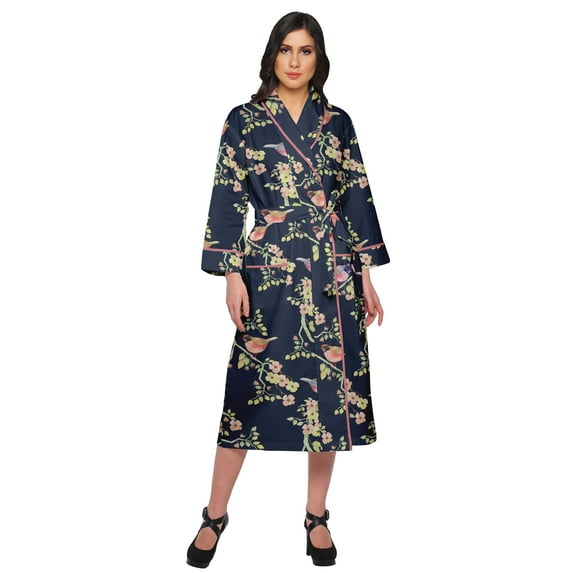 Moomaya Printed Robe For Girls Cotton Bathrobes For Women Wrap Dressing Gown