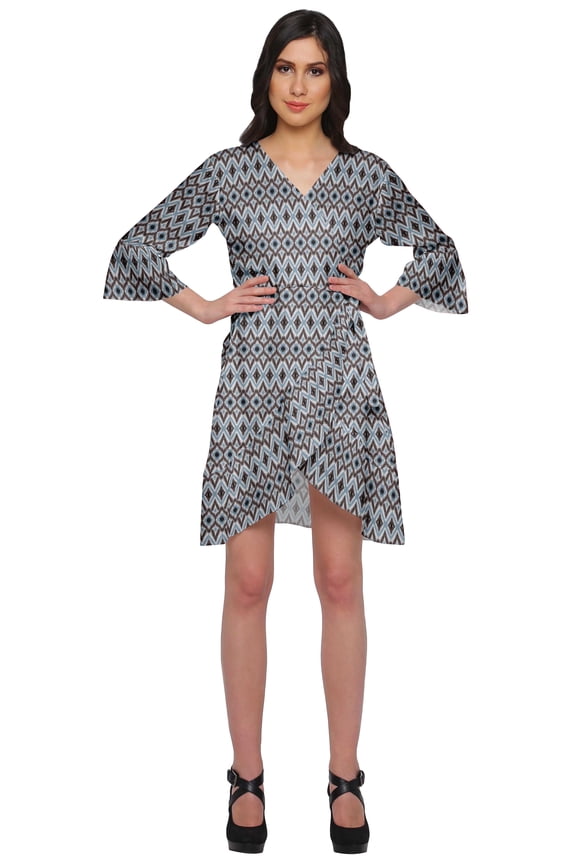 Printed Ruffle Style Above Knee Length Bridesmaid Robe Rayon Bathrobes