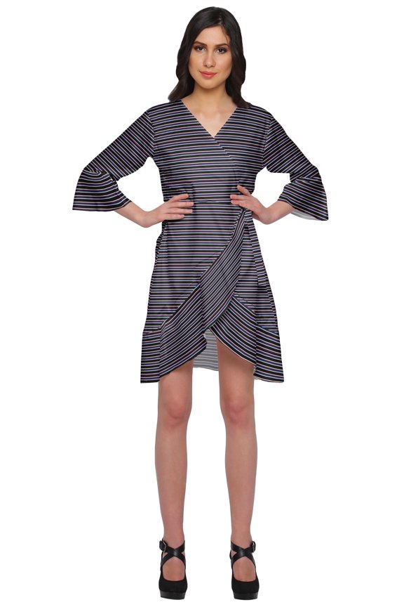 Printed Ruffle Style Above Knee Length Bridesmaid Robe Rayon Bathrobes