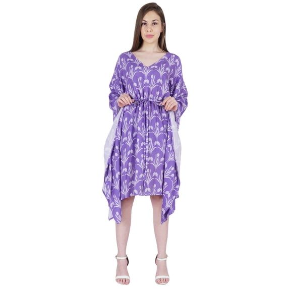 Moomaya Printed Short Kaftan For Women Kimono Swimwear Cover-Up Beach Caftan