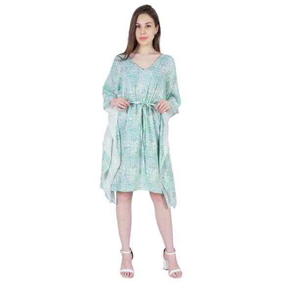 Moomaya Printed Short Kaftan For Women Kimono Swimwear Cover-Up Beach Caftan