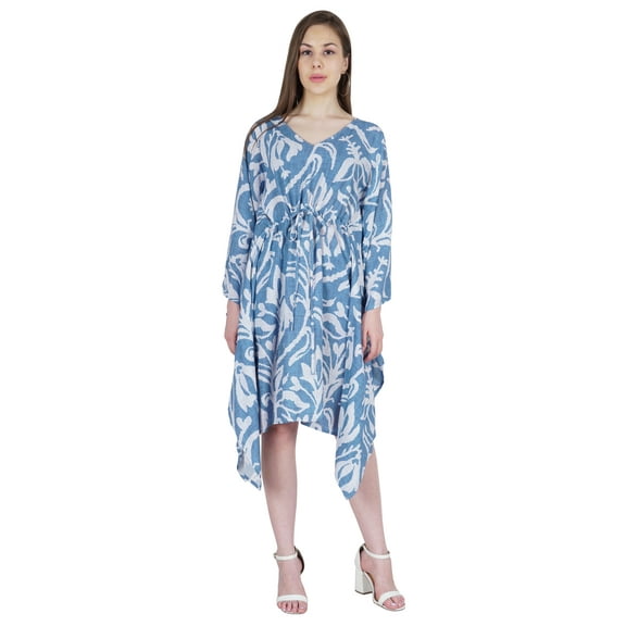 Moomaya Printed Short Kaftan For Women Kimono Swimwear Cover-Up Beach Caftan