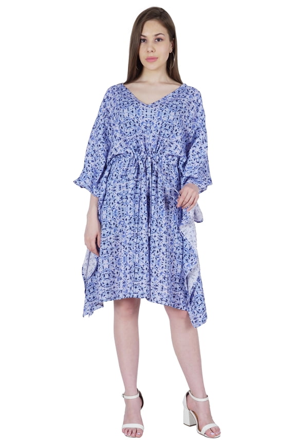 Printed Short Kaftan For Women Kimono Swimwear Cover-Up Beach Caftan