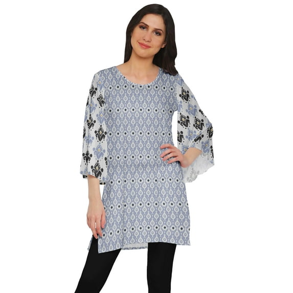 Moomaya Printed Short Kurta Kimono Sleeve Tunic Women Summer Wear Ladies Kurti
